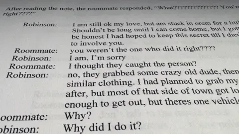 Exclusive Text Exchange Between Charlie Kirk Accused and Co-resident